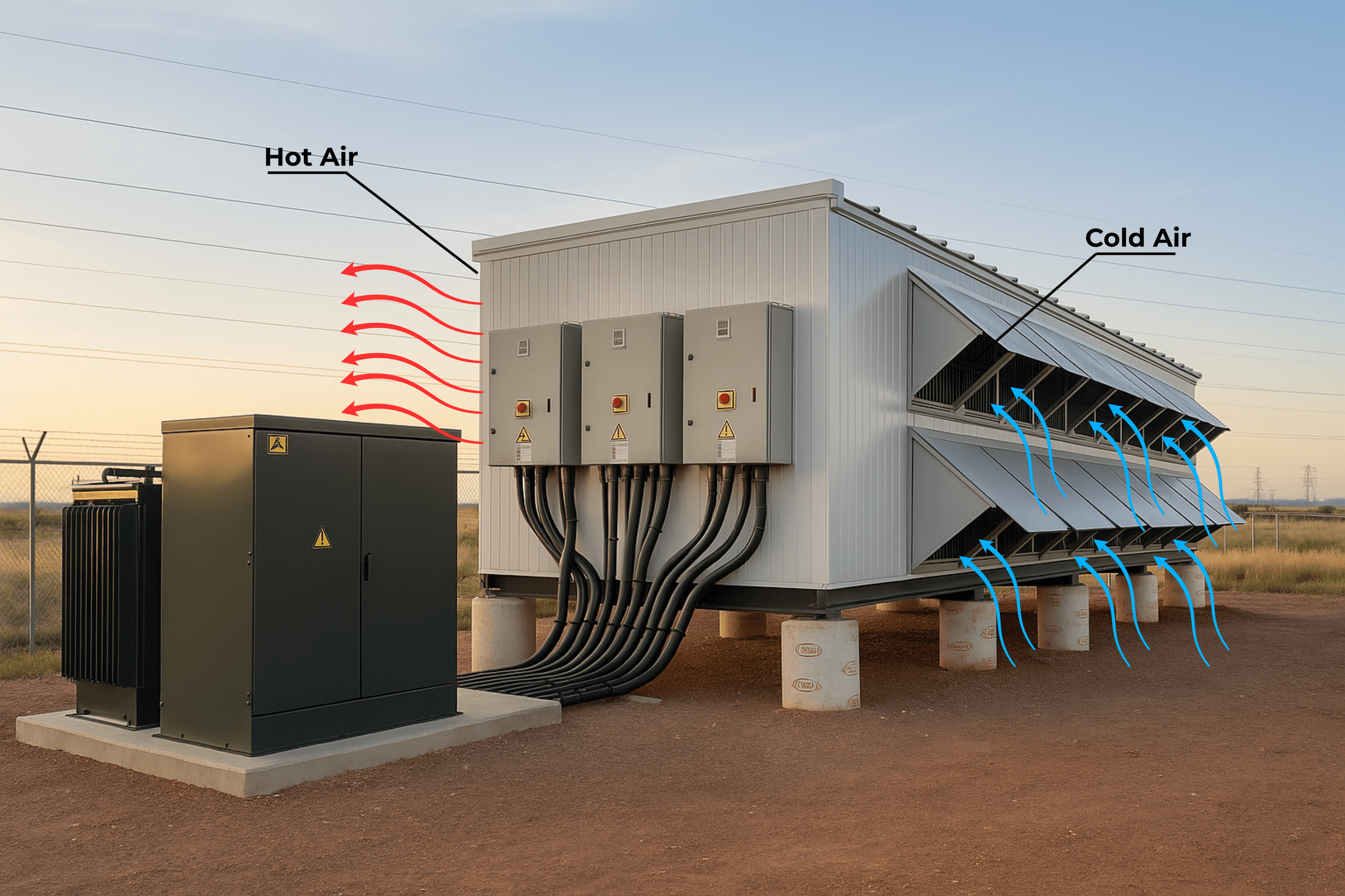 One-way airflow for hot climates
